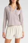 Rhone Serene Stretch Nylon Hoodie In Taupe Mist