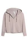 Rhone Serene Stretch Nylon Hoodie In Taupe Mist