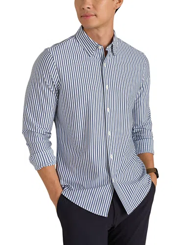 Rhone Slim Commuter Stripe Shirt In Blue