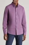 Rhone Slim Fit Commuter Button-up Shirt In Maroon Oxford