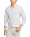 Rhone Commuter Slim Fit Shirt In White/khaki Stripe