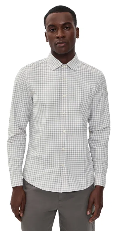 Rhone Slim Fit State Of Mind Shirt Smokey Olive Plaid In White