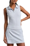 Rhone Stance Rib Sleeveless Performance Polo In Blue