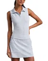 Rhone Stance Rib Sleeveless Performance Polo In Blue Ice