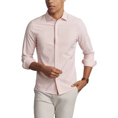 Rhone State Of Mind Check Slim Fit Button-up Shirt In Pink