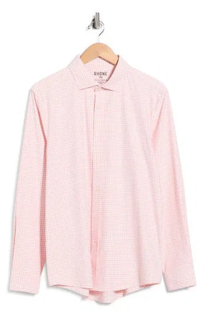 Rhone State Of Mind Performance Button-up Shirt In Pink