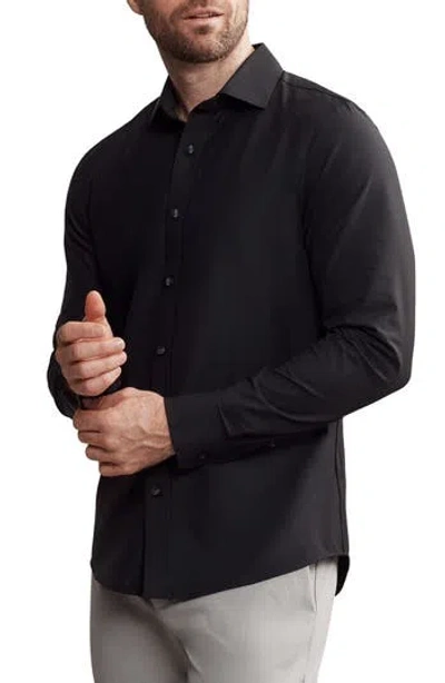 Rhone State Of Mind Slim Fit Button-up Shirt In Black