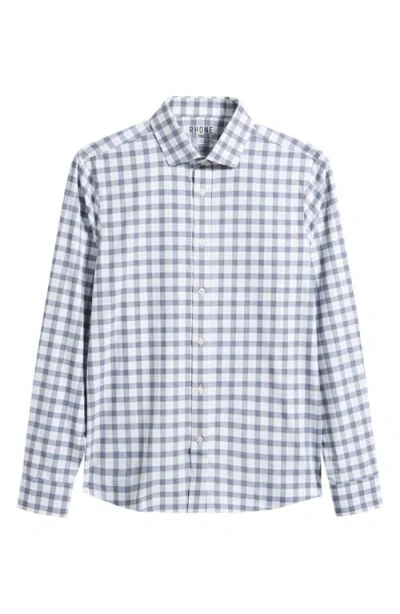 Rhone State Of Mind Slim Fit Check Button-up Shirt In Shadow Blue Plaid