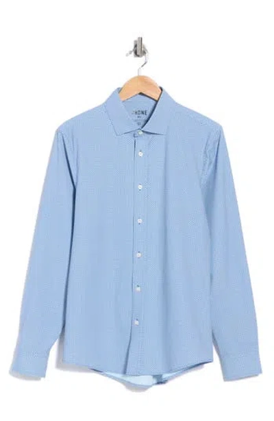 Rhone State Of Mind Slim Fit Performance Button-up Shirt In Blue