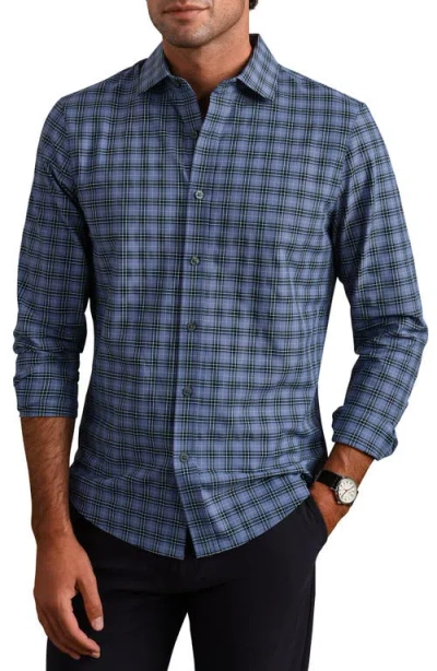 Rhone State Of Mind Slim Fit Plaid Performance Shirt In Blue