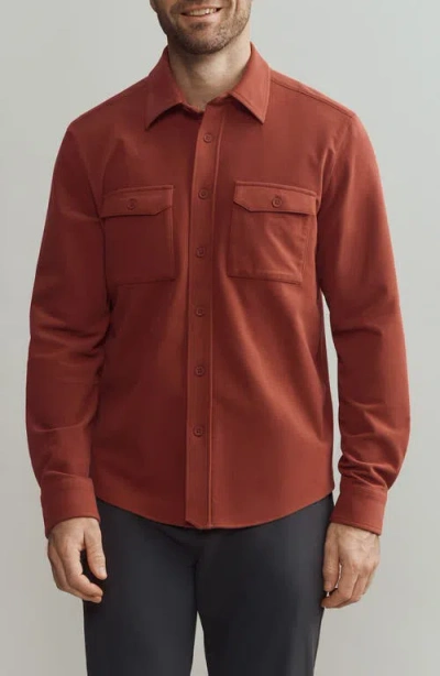 Rhone Stowaway Overshirt In Cinnamon Heather