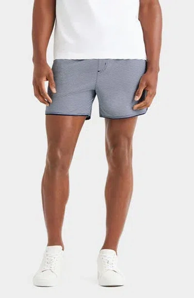 Rhone Stripe Seersucker Shorts In Blue