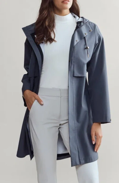 Rhone Tens Raincoat In Blue Slate