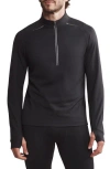 Rhone Thermal Run 1/2 Zip Pullover In Black