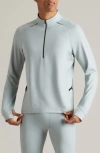 Rhone Thermal Run 1/2 Zip Pullover In Blue