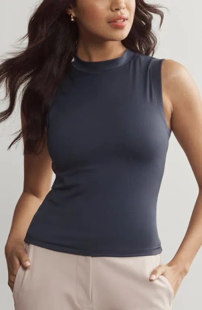 Rhone Ultimate Layer Mock Neck Performance Tank In Navy Blue