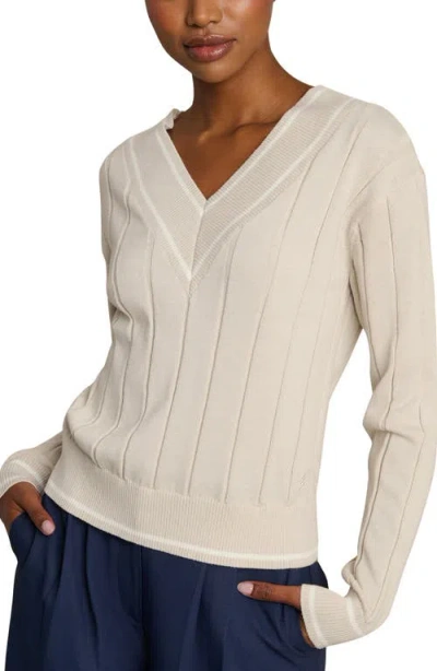 Rhone Varsity Rib Sweater In Neutral