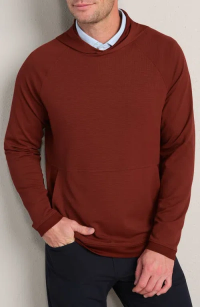 Rhone Waffle Tech Hoodie In Brown