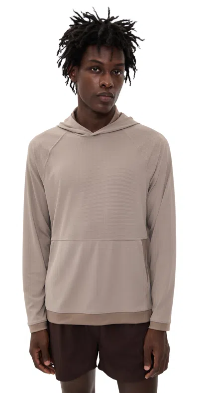 Rhone Waffle Tech Hoodie Foggy Taupe In Neutral