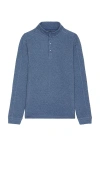 Rhone Quilted Pullover Cotton Blend Sweatshirt In Blue