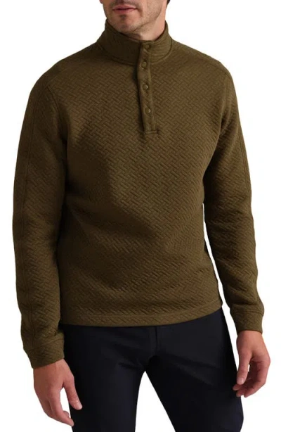 Rhone Weekend Quilted Pullover In Brown