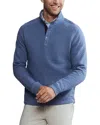 Rhone Quilted Pullover Cotton Blend Sweatshirt In Ocean Blue