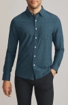 Rhone Wfh Knit Button-up Shirt In Blue