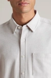 Rhone Wfh Knit Button-up Shirt In Sleet Gray/white Heather