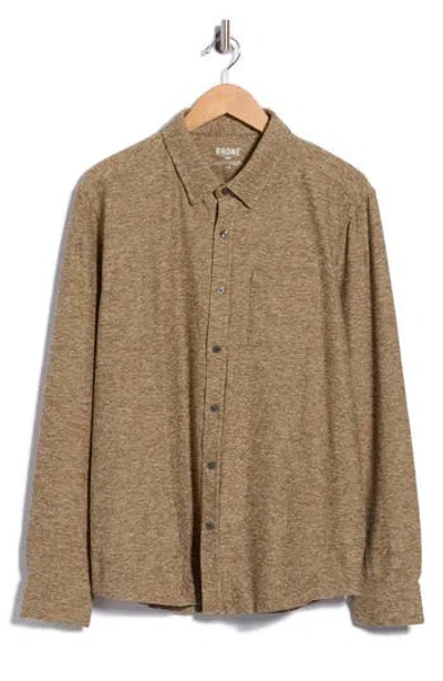 Rhone Wfh Knit Button-up Shirt In Brown