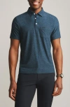 Rhone Wfh Knit Polo In Dark Teal/black Heather