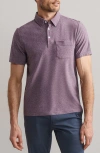 Rhone Wfh Knit Polo In Plum/gray Stone Heather