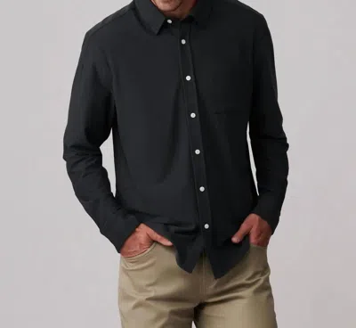 Rhone Wfh Knit Button-up Shirt In Black