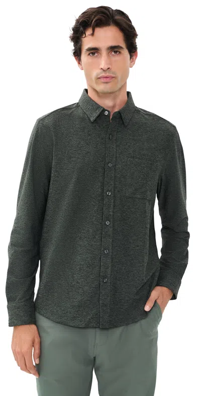 Rhone Wfh Shirt Olive Shadow/black Heather In Green