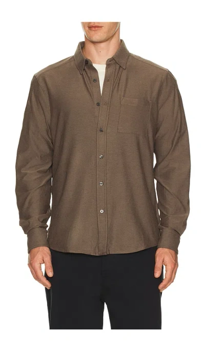 Rhone Work From Home Shirt In Mushroom Brown