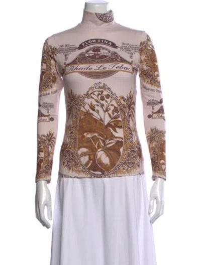 Pre-owned Rhude 2022 Graphic Print Top In Neutrals