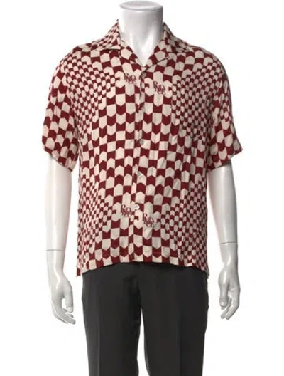 Pre-owned Rhude 2022 Plaid Print Western Shirt In Burgundy