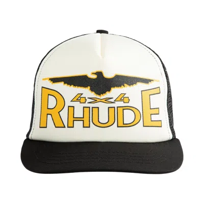 Pre-owned Rhude 4x4 Spirit Trucker Hat 'black/white/yellow' | Multi-color | Men's Size Onesize In Multicolor