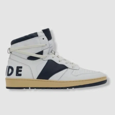 Pre-owned Rhude $670  Men White Rhecess Tricolor Leather High-top Sneaker Shoes Size 11