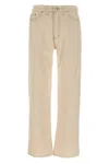 Rhude Retro Denim Trousers With Belt Loop Details In Neutral