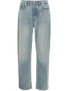 Rhude '90s High-waisted Faded Wash Denim Trousers In Blue