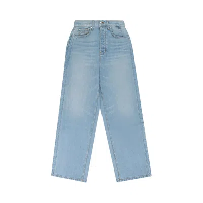 Pre-owned Rhude 90s Traxedo Denim Straight-fit Jeans 'light Wash' | Blue | Men's Size 33