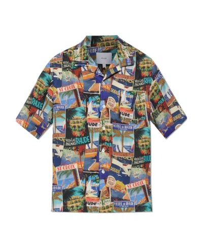 Rhude Graphic Print T-shirt With Patch Pocket In Multicolour