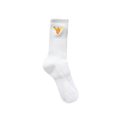 Pre-owned Rhude Aero Crest Sock 'white/red' | Men's Size Onesize
