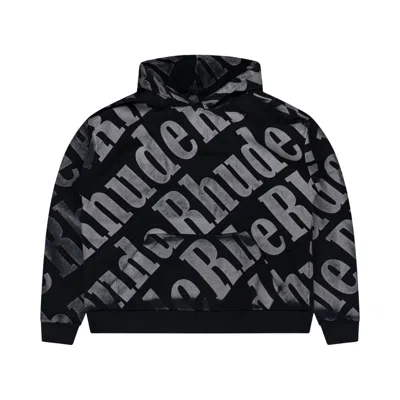 Pre-owned Rhude All Over Hoodie 'black' | Men's Size S