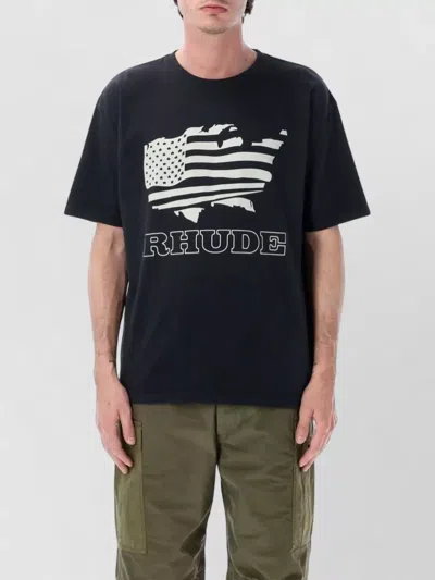 Rhude American Banner Graphic Cotton Jersey T-shirt In Black