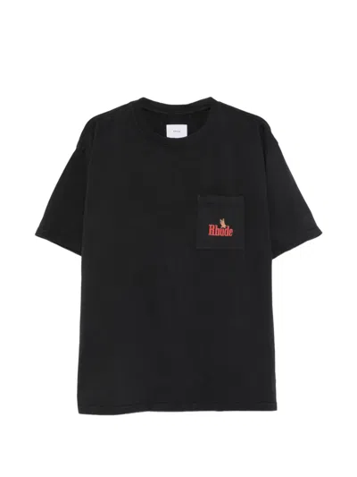 Rhude American Spirit Pocket T-shirt In Black