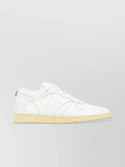 RHUDE ANKLE PADDED VINTAGE LEATHER SNEAKERS