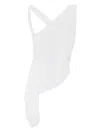 Rhude Asymmetrical Draped Blouse In White