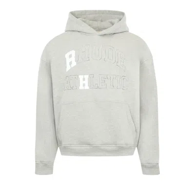 Pre-owned Rhude Athletic Hoodie 'heather Grey/white' | Men's Size Xl In Gray