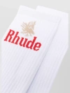 RHUDE ATHLETIC LEISURE SOCKS WITH EAGLE GRAPHIC DESIGN
